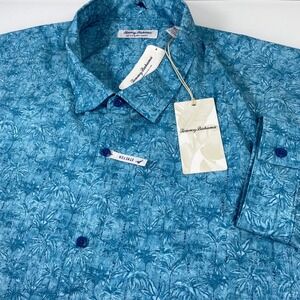 Tommy Bahama Men's 4XLB Mambo Blue Palm Treescape Stretch Shirt NEW Beach
